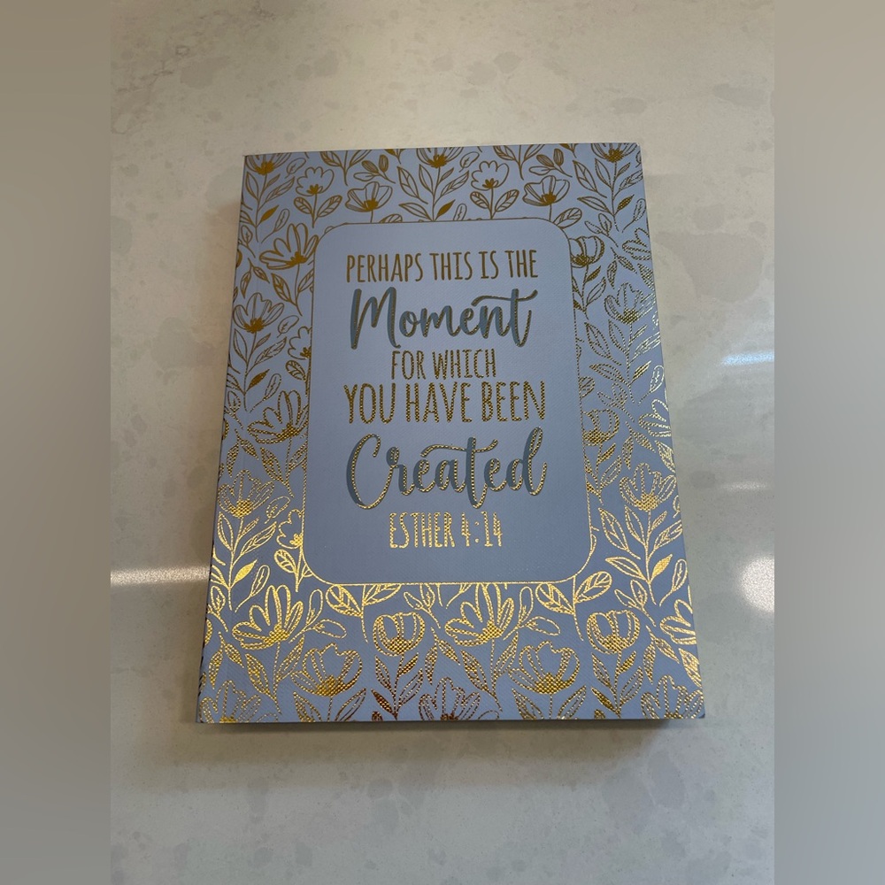 Light Purple Lavender and Gold Floral Print Inspirational Journal with Gold Edge